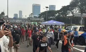 Massa Demo 27 Agustus di DPR. (Liputan6.com/Ady Anugrahadi)