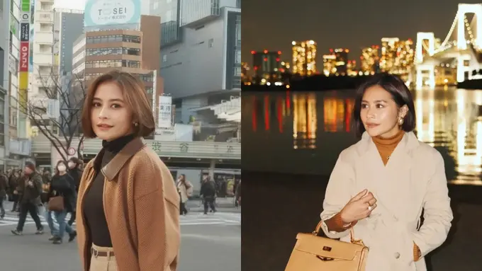 Tenteng Tas Ratusan Juta, Prilly Latuconsina Pakai Jaket Tebal di Bawah Rp2 Jutaan Selama Liburan di Jepang