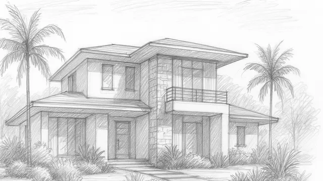 Gambar Sketsa Rumah Mewah bergaya Eropa/via ChatGPT