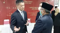 Duta Besar China Lu Kang di Universitas Al Azhar Indonesia. Dok: Tommy Kurnia/Liputan6.com