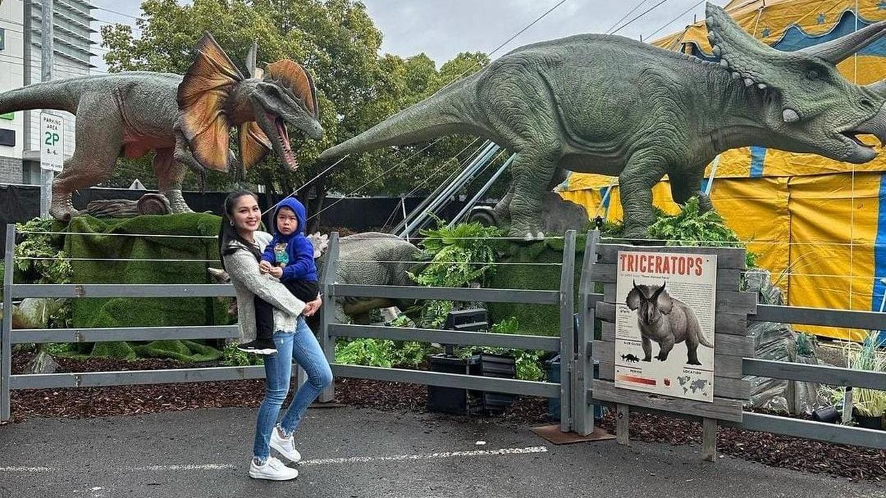 Momen manis Sandra menggendong sang buah hati. Sandra diketahui sangat dekat dengan anak-anaknya. Meski sibuk dengan urusan pekerjaan, Sandra selalu berusaha meluangkan waktu demi keluarga.