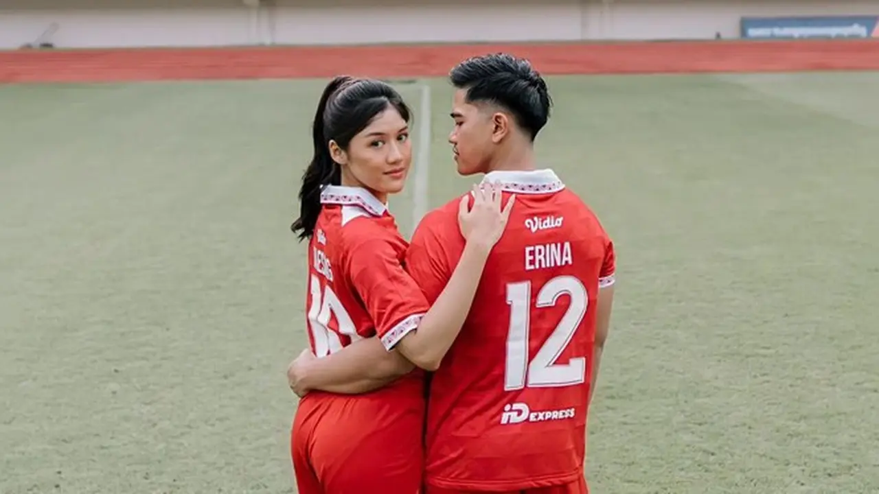 6 Momen Prewedding Kaesang Pangarep dan Erina Gudono di Stadion Manahan, Pakai Jersey