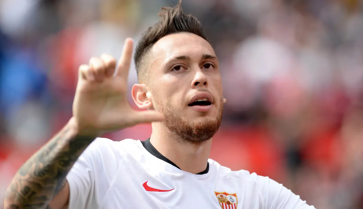 7. Lucas Ocampos (Sevilla) - 10 Gol (2 Penalti). (AFP/Cristina Quicler)