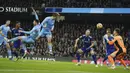 Pada menit ke-13 Manchester City mencetak gol kedua lewat Jack Grealish melalui tandukan kepala usai memanfaatkan umpan silang Riyad Mahrez. (AP/Jon Super)