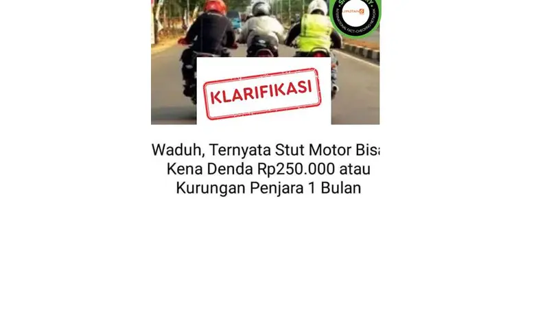 Cek fakta polisi tilang stut motor