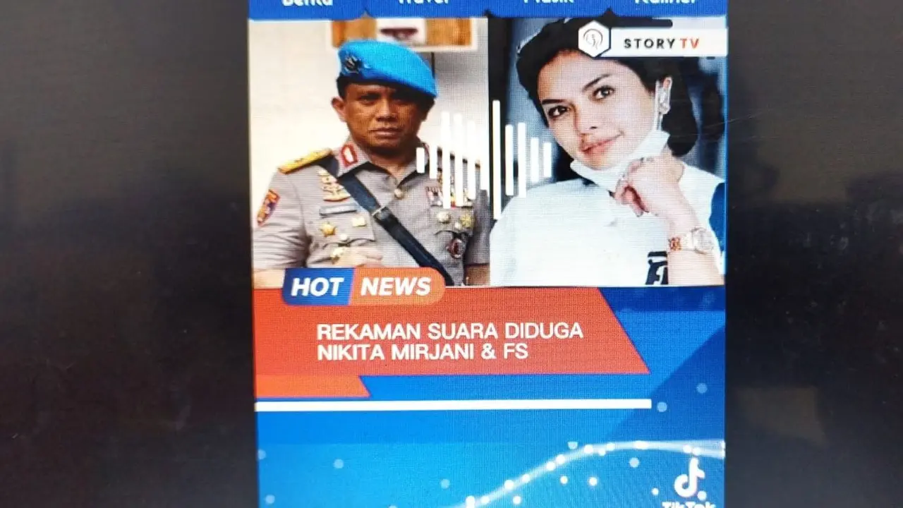rekaman suara percakapan yang diduga artis Nikita Mirzani dengan seorang pria yang diduga dalam narasi adalah Ferdy Sambo.