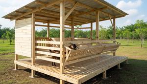 Model Kandang Kambing Perah Mini yang Bersih. Foto: Gemini