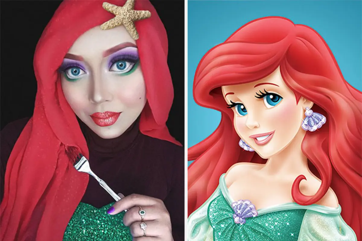 Perempuan Berhijab Ini 'Berubah' Jadi 10 Karakter Disney