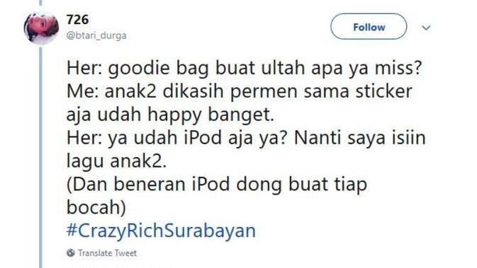 Film Crazy Rich Asian berhasil menyedot banyak perhatian warganet dengan menghadirkan tagar #CrazyRichSurabayan