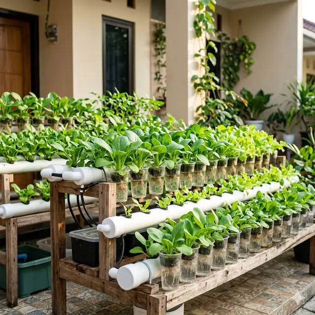 Ide Kebun Semi Hidroponik Sederhana di Teras Rumah