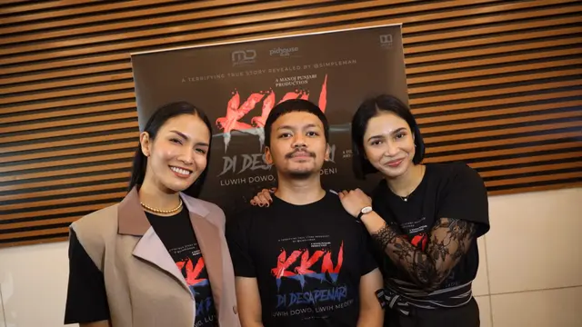 Aulia Sarah, Calvin Jeremy, dan Aghniny Haque bintang KKN di Desa Penari. (Foto: Dok. MD Pictures)