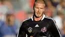 David Beckham of the Los Angeles Galaxy runs down the field during the MLS all Star Game against West Ham United in Toronto, Canada, July 24, 2008. The MLS All Stars defeated West Ham United 3-2. AFP PHOTO / Geoff Robins