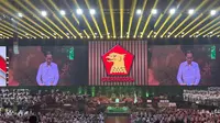 Presiden Ke-7 RI Joko Widodo (Jokowi) di HUT ke-17 Partai Gerindra di Sentul International Convention Center (SICC), Bogor, Jawa Barat, Sabtu (15/2/2025). (Liputan6.com/Nanda Perdana Putra)