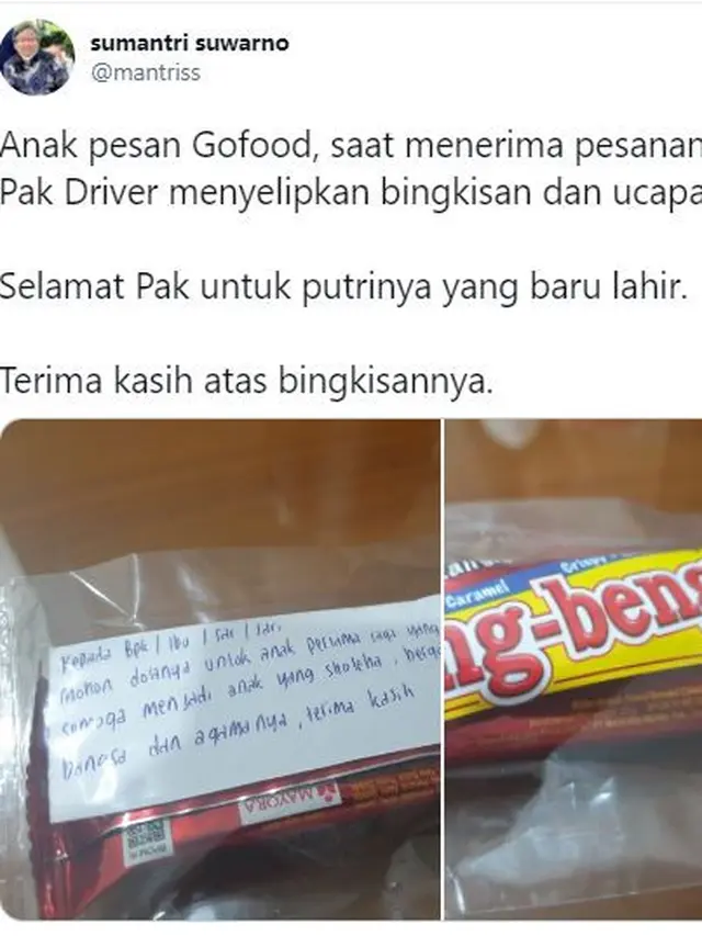 Driver Ojol Beri Pelanggan Bingkisan dan Minta Doa untuk Anaknya yang Baru Lahir