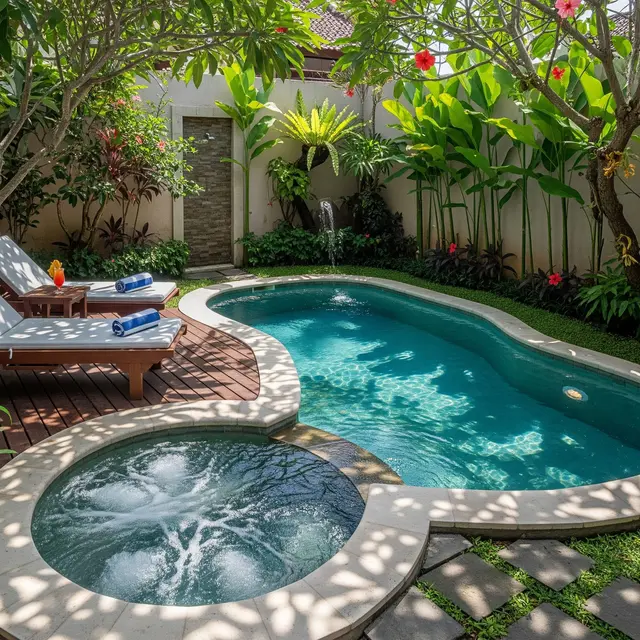 9 Ide Halaman Belakang Rumah dengan Kolam Renang Mini, Ciptakan Spot Relaksasi