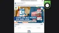 Cek Fakta: Tidak Benar Link Cara Cek BLT Kesra Periode Januari-Maret 2026