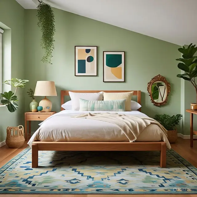 Inspirasi Cat Rumah Warna Ijo Tosca untuk Kamar Tidur