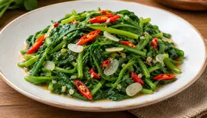 Resep Tumis Daun Labu dengan Bawang Putih dan Cabai, Simpel tapi Sedap