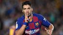 1. Luis Suarez (Barcelona) - Ketajaman pemain nomor punggung 9 di skuat Barcelona ini memang tidak diragukan lagi. Dari 17 penampilannya di kompetisi La Liga, Suarez tercatat telah mencetak 11 gol dan 7 assist untuk Barcelona. (AFP/Josep Lago)