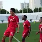 Selebrasi pemain Timnas Indonesia U-19, Maouri Ananda (kiri) setelah mencetak gol kedua ke gawang Argentina U-19 lewat eksekusi penalti pada laga pertama Turnamen Seoul Earth on Us Cup 2024 di Stadion Mokdong, Seoul, Korea Selatan, Rabu (28/8/2024). (Dok. PSSI)