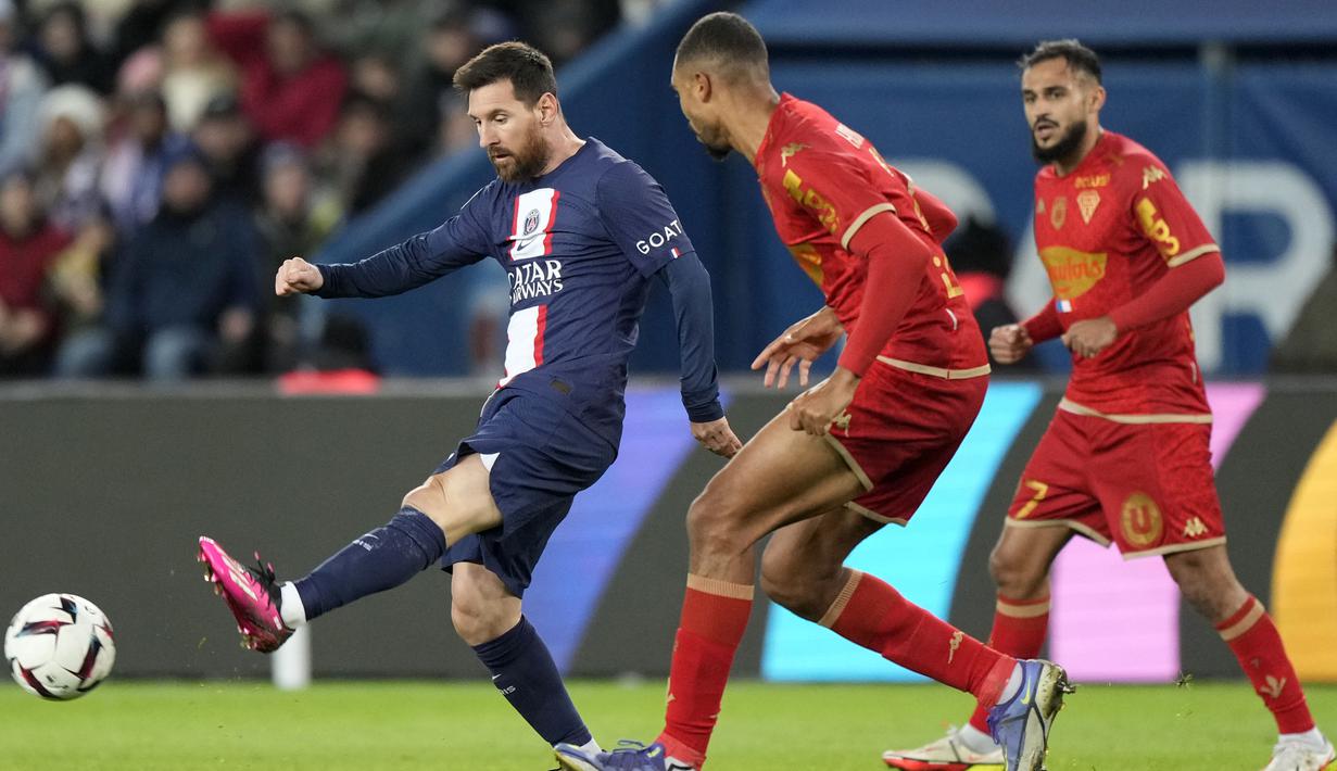 Pada laga kali ini Lionel Messi langsung unjuk gigi dan menjadi sosok kunci yang membawa kemenangan untuk PSG. (AP Photo/Francois Mori)