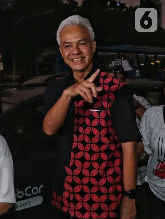 Kedatangan Ganjar Pranowo langsung disambut pendukungnya. (Liputan6.com/Angga Yuniar)
