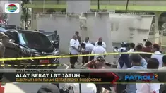 Gubernur Palembang Alex Noerdin berdialog dengan warga pascarobohnya crane proyek LRT.