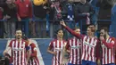  Fernando Torres (2kanan) menyumbangkan satu gol untuk kemenangan Atletico de Madrid saat melawan SD Eibar pada lanjutan La Liga Spanyol pekan ke-23. (AFP/Curto De La Torre)