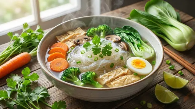Ilustrasi Variasi Menu Mi Sohun untuk Ide Jualan Makanan Sehat/Gemini AI