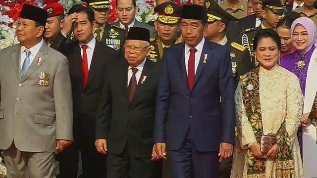 Presiden Joko Widodo atau Jokowi menjadi Inspektur Upacara Hari Ulang Tahun (HUT) ke-79 Tentara Nasional Indonesia (TNI) di Lapangan Monumen Nasional (Monas) Jakarta Pusat.