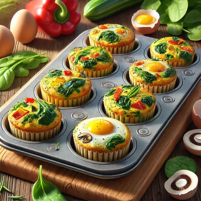 illustrasi Egg Muffins dengan Sayuran