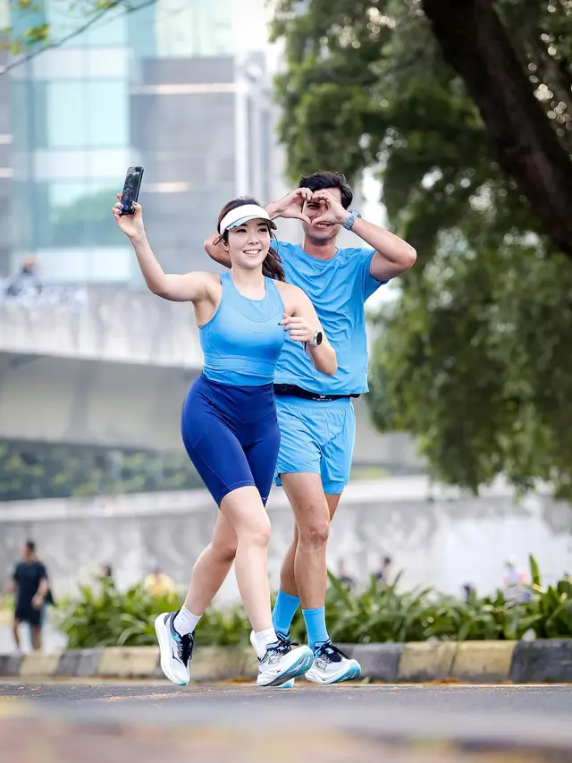 Gaya Bucin Sporty Gisella Anastasia Rayakan Ulang Tahun Cinta Brian ke-27 dengan Lari Bareng