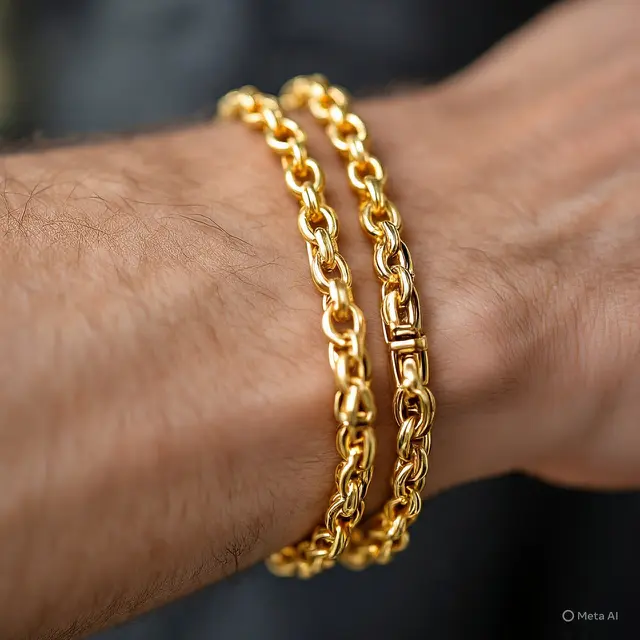 Gelang Emas Rantai Pria Model Cuban Link