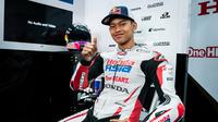 Veda Ega Pratama mengakui hari pertama Moto3 Spanyol 2026 berjalan tak mulus. (Dok. Honda Team Asia)
