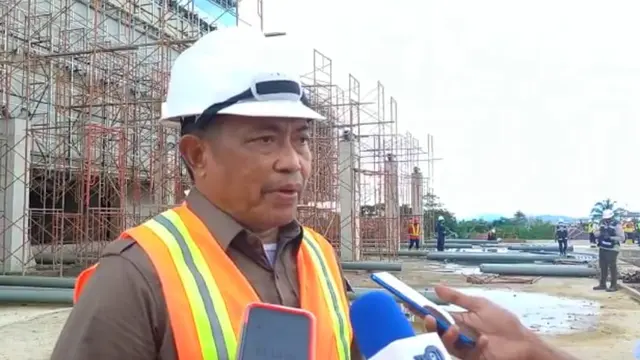 Pembangunan RS Jantung Sulawesi Tenggara sudah mencapai 75 persen, dijadwalkan selesai Oktober 2022.(Liputan6.com/Ahmad Akbar Fua)
