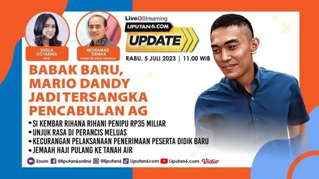Mario Dandy Tersangka Kasus Dugaan Pencabulan AG
