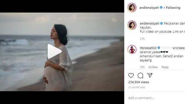 Unggahan Andien Aisyah. (Foto: Dok. Instagram andienaisyah)