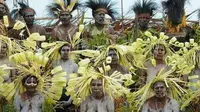 Suku Marind di Kabupaten Merauke. (Liputan6.com/Kabarpapua.co/Katharina Janur)
