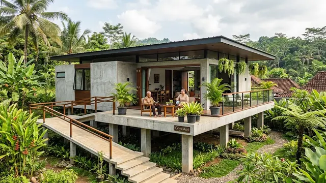 Model Rumah Satu Lantai Ideal untuk Pasangan di Masa Tua/AI Generated