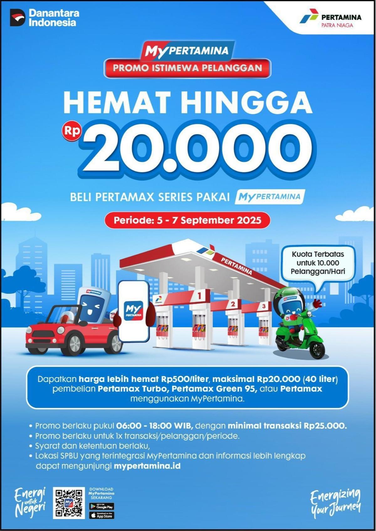 Promo Hemat Beli BBM Hingga Rp20 ribu dengan MyPertamina