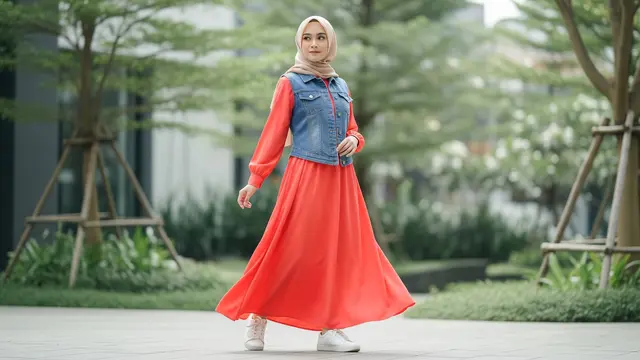 8 Model Gamis Terbaru Kombinasi Rompi yang Beri Kesan Lebih Tinggi, Modis dan Anggun Dipakai Sehari-hari