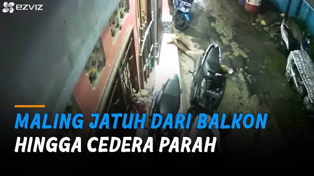 VIDEO: Diteriaki Penghuni Kos, Maling Jatuh dari Balkon Hingga Cedera Parah