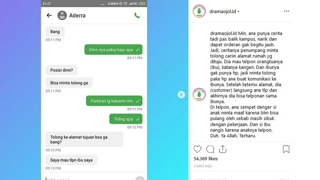 Kisah driver ojol jadi perantara telepon ibu dan anak