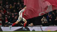Aksi Kai Havertz pada menit ke- 76 mempertebal keunggulan Arsenal atas Manchester City. (Glyn KIRK/AFP)