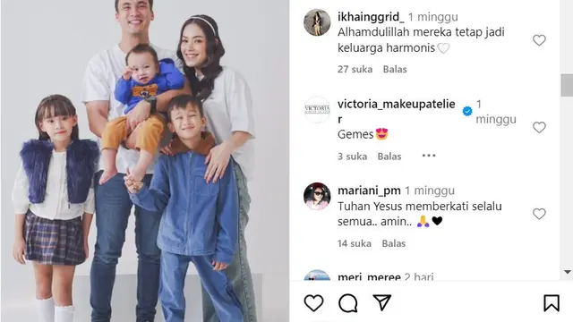 Keluarga Lady dan Rendy raih pujian dan doa dari netizen (Instagram/ladynayoan)
