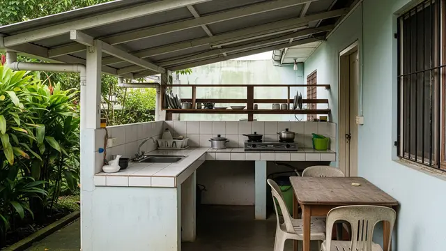 Model Atap Dapur Kecil di Belakang Rumah Subsidi/Gemini AI