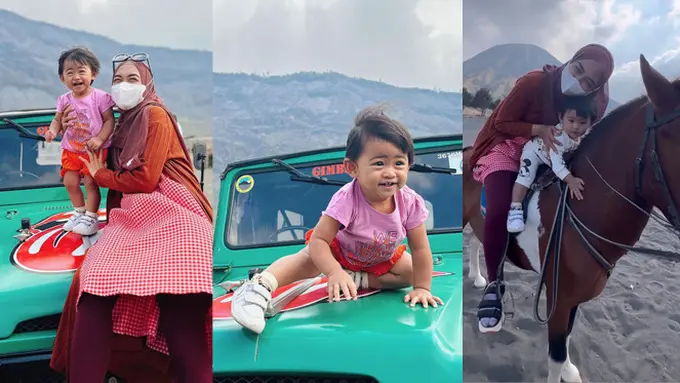 Ria Ricis dan Moana ke Gunung Bromo