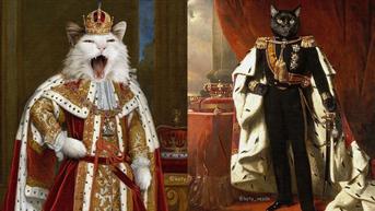 7 Lukisan Kucing Jika Jadi Orang di Zaman Kerajaan Ini Berwibawa, Mengemaskan