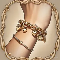 Gelang Emas Charm Bracelet (Created by Meta AI)