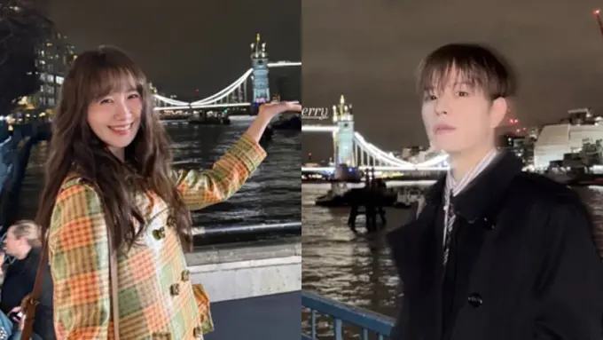 Yoona dan Seungmin Straykids saat Hadir di Burberry London Fashion Week 2026. [@yoona__lim]